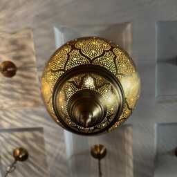 Moroccan Brass Wall Sconce - Round Decorative Lamp For Home D??cor - thumbnail 4