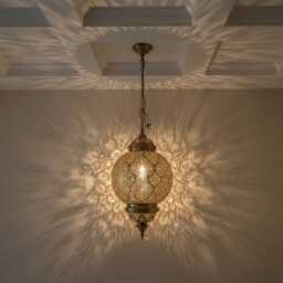 Moroccan Brass Wall Sconce - Round Decorative Lamp For Home D??cor