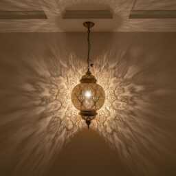 Moroccan Brass Wall Sconce - Round Decorative Lamp For Home D??cor - thumbnail 2