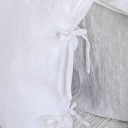 Set Of 2 Linen Pillow Covers With Skinny Ties - Bed Sham Pillowcases Standard, Queen, King Or Custom Sizes - thumbnail 4