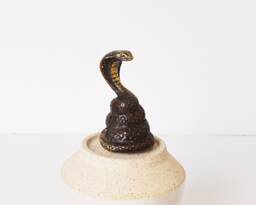 Bronze King Cobra Statue, 3 Inch Figurine, Hunting Snake, Animal Reptile, Unique Decor, Desk Handicraft, Gift For Father
