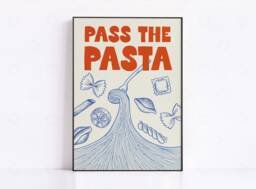 Vintage Pasta Print Retro Italian Food Poster, Kitchen Wall Art - thumbnail 1