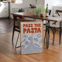 Vintage Pasta Print Retro Italian Food Poster, Kitchen Wall Art - thumbnail 2