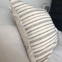 Scandi Striped Cotton Pillow Cover Textured Neutral Boho Decor - thumbnail 3
