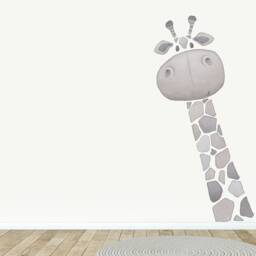 Giraffe Fabric Wall Decal, Toddler Watercolour Room Decor, Animal Stickers - thumbnail 3
