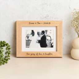 Personalised Solid Oak Mounted Photo Frame With Size Options - thumbnail 1