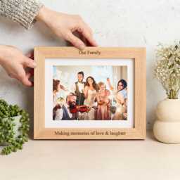 Personalised Solid Oak Mounted Photo Frame With Size Options - thumbnail 3