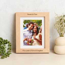 Personalised Solid Oak Mounted Photo Frame With Size Options - thumbnail 2