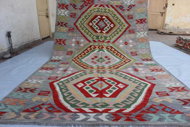 7x10 Stunning Afghan Kilim Rug, Tribal Turkmen Rug, Chubi Maimana New Flatweave Vintage Rug For Bedroom, Livingroom - image 1
