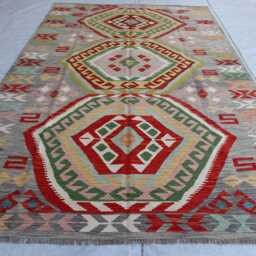 7x10 Stunning Afghan Kilim Rug, Tribal Turkmen Rug, Chubi Maimana New Flatweave Vintage Rug For Bedroom, Livingroom - thumbnail 2