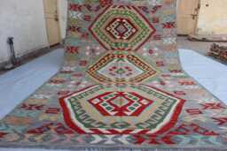 7x10 Stunning Afghan Kilim Rug, Tribal Turkmen Rug, Chubi Maimana New Flatweave Vintage Rug For Bedroom, Livingroom - thumbnail 1