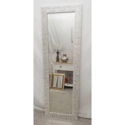 John Lewis Blanca Wood Frame Wall Mirror Bevelled Glass Silver White Full Length Tall Wide Rectangular Home Interior Decor 132x46 cm - thumbnail 2