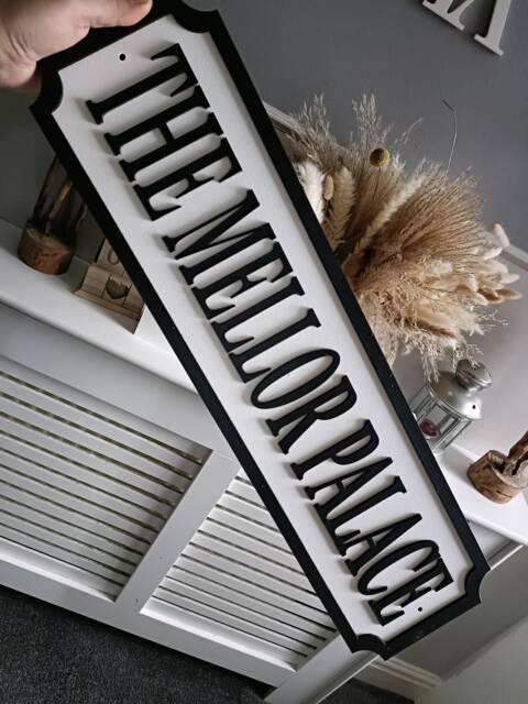 70cm Long - The Surname Palace - Street Sign 3D Look Personalised Wall Mount Mdf Home Decor Gift Birthday Wedding Christmas - image 1