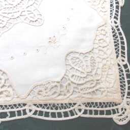 Cushion Cover Hand-Embroidered Renaissance Lace With Ecru Laces - thumbnail 3