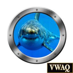 Shark Wall Decal - Great White Jaws Window Frame Submarine Porthole Ocean View Kids Room Art Vwaq-Po17 - thumbnail 2