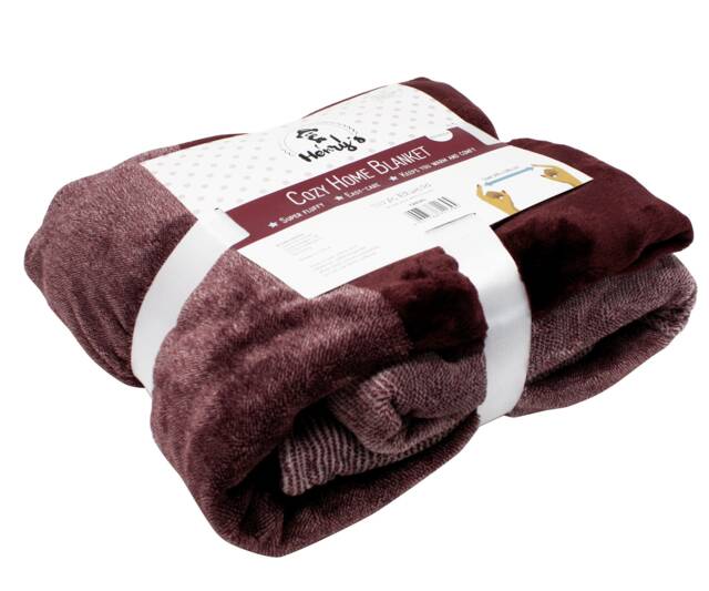 Henrys Premium Living Blanch/Wool Cover/Day Blanch-High Quality Xl Blanket-Soft Fleece, Warm & Fluffy - 140 X 190 cm Bordeaux Red - image 1