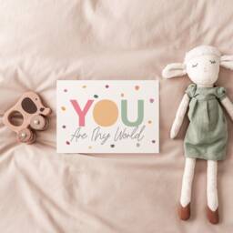 Girls Pastel Nursery Prints, You Are My World Print, Bedroom Quote, Wall Art, Home Decor, Playroom Prints - thumbnail 3