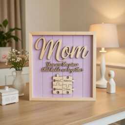Personalized Mom Wooden Sign, Custom Family Puzzle Name Mothers Day Gift For Mom, Kids Names Wood Plaque, Wall Decor - thumbnail 3