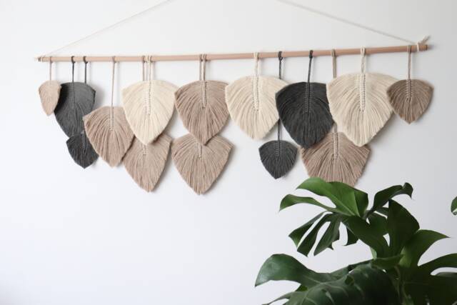 Leaf Macrame Wall Hanging Gift Boho Home Decor, 60-Inch Wide, Guest Bedroom Wall Decor Over The Bed - image 1