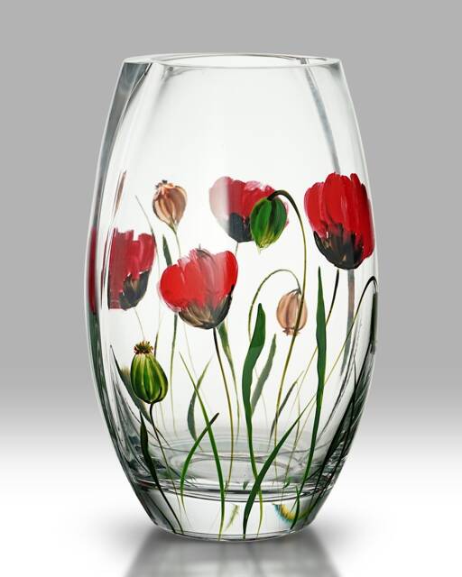Wild Poppy - 20cm Round Vase By Nobile Glassware - image 1