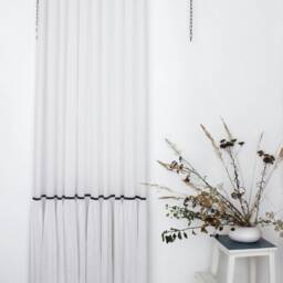 Ruffle Linen Sheer Curtain Custom Grommet Panel - 290cm Wide - thumbnail 3