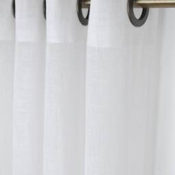 Ruffle Linen Sheer Curtain Custom Grommet Panel - 290cm Wide - thumbnail 2