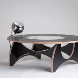 Coffee Table, Plywood Furniture, Mid Century Modern, Side Table Living Room, Round - thumbnail 3
