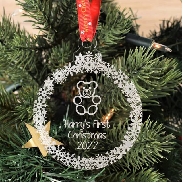 Personalised, Engraved Christmas Tree Bauble - Gifts, Decoration, First Bauble, Baby's 1st Christmas, New Baby