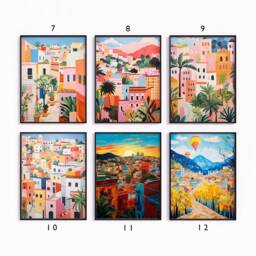 Venezuela Poster Sets, Travel Prints, Latin American Floral Art, Rio Folk Art Poster, Gallery Wall, Gift, A1/A2/A3/A4 - thumbnail 2