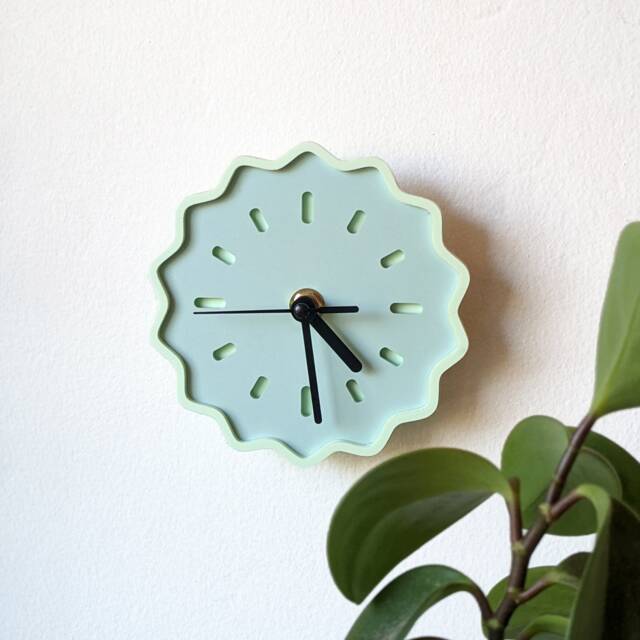 Mini Fluted Geometric Acrylic Wall Clock - image 1