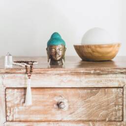 Small Buddha Statue, Head Antique Brass Buddha, Ornament, Vintage Sculpture, Buddah Mini Spiritual Gift - thumbnail 2