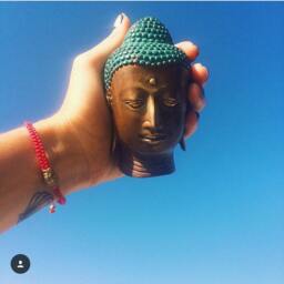 Small Buddha Statue, Head Antique Brass Buddha, Ornament, Vintage Sculpture, Buddah Mini Spiritual Gift - thumbnail 3