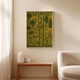Bamboo Lantern Poster, Botanical Wall Art, Asian Decor Print - thumbnail 3