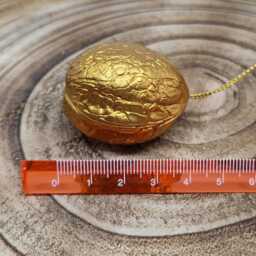 Gold Handpainted Walnut Shell Christmas Ornament - thumbnail 4