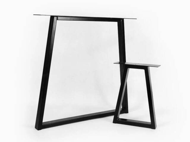 Trapezium Industrial Steel Dining/Desk Table Legs - Box Pair Powder Coated & Raw