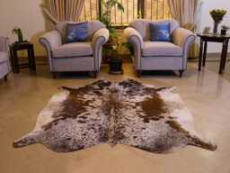 Genuine Large Cow Hide Rug - Authentic Brazilian Skin For Western Home Decor - Hair On Cowhide Floor Area Ideal Gift Christmas - thumbnail 1