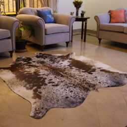 Genuine Large Cow Hide Rug - Authentic Brazilian Skin For Western Home Decor - Hair On Cowhide Floor Area Ideal Gift Christmas - thumbnail 2