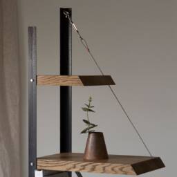 Konk ??? De-Constructed Industrial Bookcase Bespoke Sizes Available Oak & Steel Shelving Unit, Asymmetrical Bookshelf - thumbnail 2