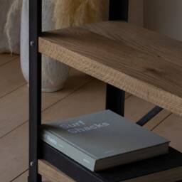 Konk ??? De-Constructed Industrial Bookcase Bespoke Sizes Available Oak & Steel Shelving Unit, Asymmetrical Bookshelf - thumbnail 3