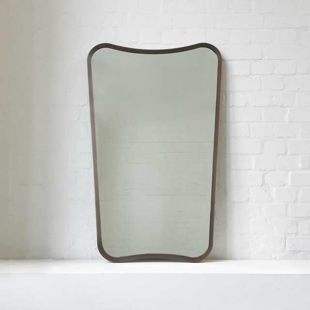 Mid-Century Inspired Freeform Wall Mirror With Bronze Patina Full Frame - Vintage N.2 - image 1