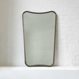 Mid-Century Inspired Freeform Wall Mirror With Bronze Patina Full Frame - Vintage N.2