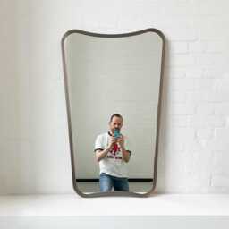 Mid-Century Inspired Freeform Wall Mirror With Bronze Patina Full Frame - Vintage N.2 - thumbnail 2