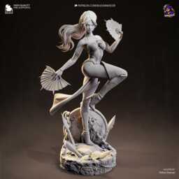 Fan-Borne Fury - Assassin Warrior Fantasy Female Ninja Kitana Resin Figure 16K - thumbnail 4