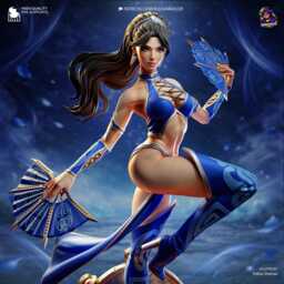 Fan-Borne Fury - Assassin Warrior Fantasy Female Ninja Kitana Resin Figure 16K - thumbnail 3