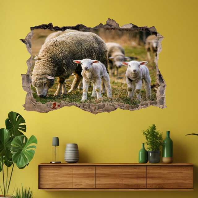 Sheep Lambs Wall Decal Sticker Mural Poster Print Art Farmhouse Home Decor Bd39 - image 1