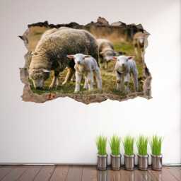Sheep Lambs Wall Decal Sticker Mural Poster Print Art Farmhouse Home Decor Bd39 - thumbnail 2