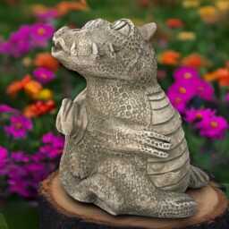 Gothic Dragon Statue Concrete Sitting Sculpture Stone Animal Decoration Cement Wildlife Ornament Handmade Garden Figurine - thumbnail 3