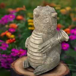 Gothic Dragon Statue Concrete Sitting Sculpture Stone Animal Decoration Cement Wildlife Ornament Handmade Garden Figurine - thumbnail 4