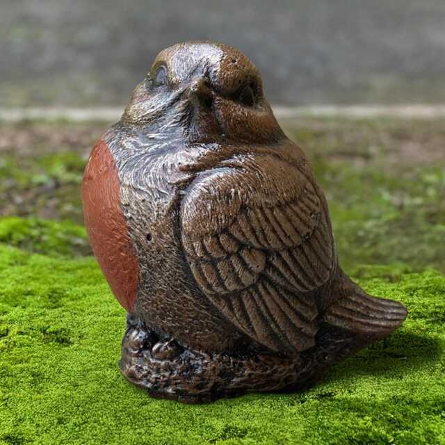 Concrete Bird Statue Stone Garden Sculpture Handmade Cement Songbird Figurine Outdoor Wildlife Decor Weathered Ornament Yard Art - image 1