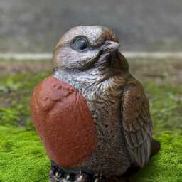 Concrete Bird Statue Stone Garden Sculpture Handmade Cement Songbird Figurine Outdoor Wildlife Decor Weathered Ornament Yard Art - thumbnail 2